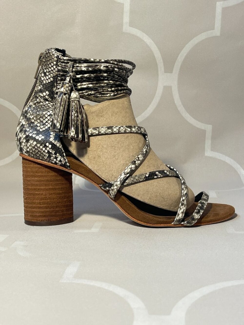 Jeffrey Campbell Despina Strappy Sandal in Natural Python Print